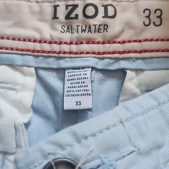 Izod | Men's Sky Blue Saltwater Flat Front Shorts - Picture 7 of 7